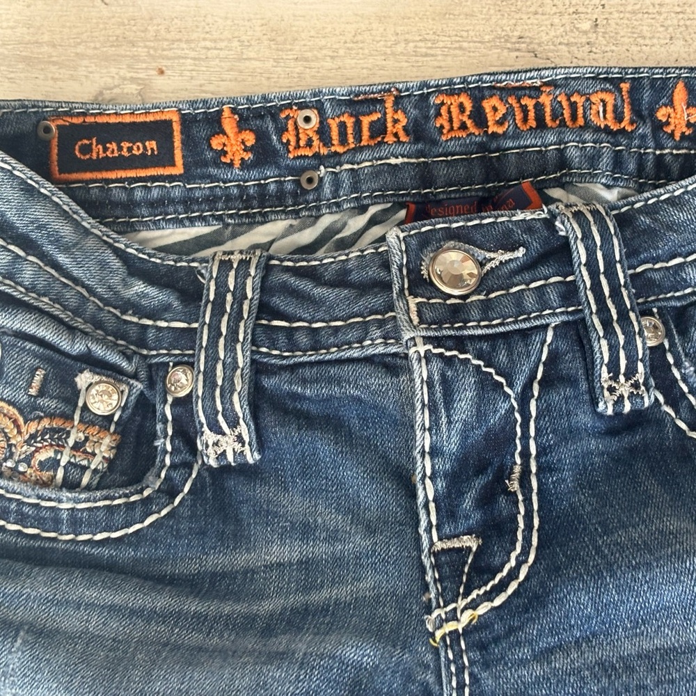 Rock Revival Indigo Denim with Unique Stitching